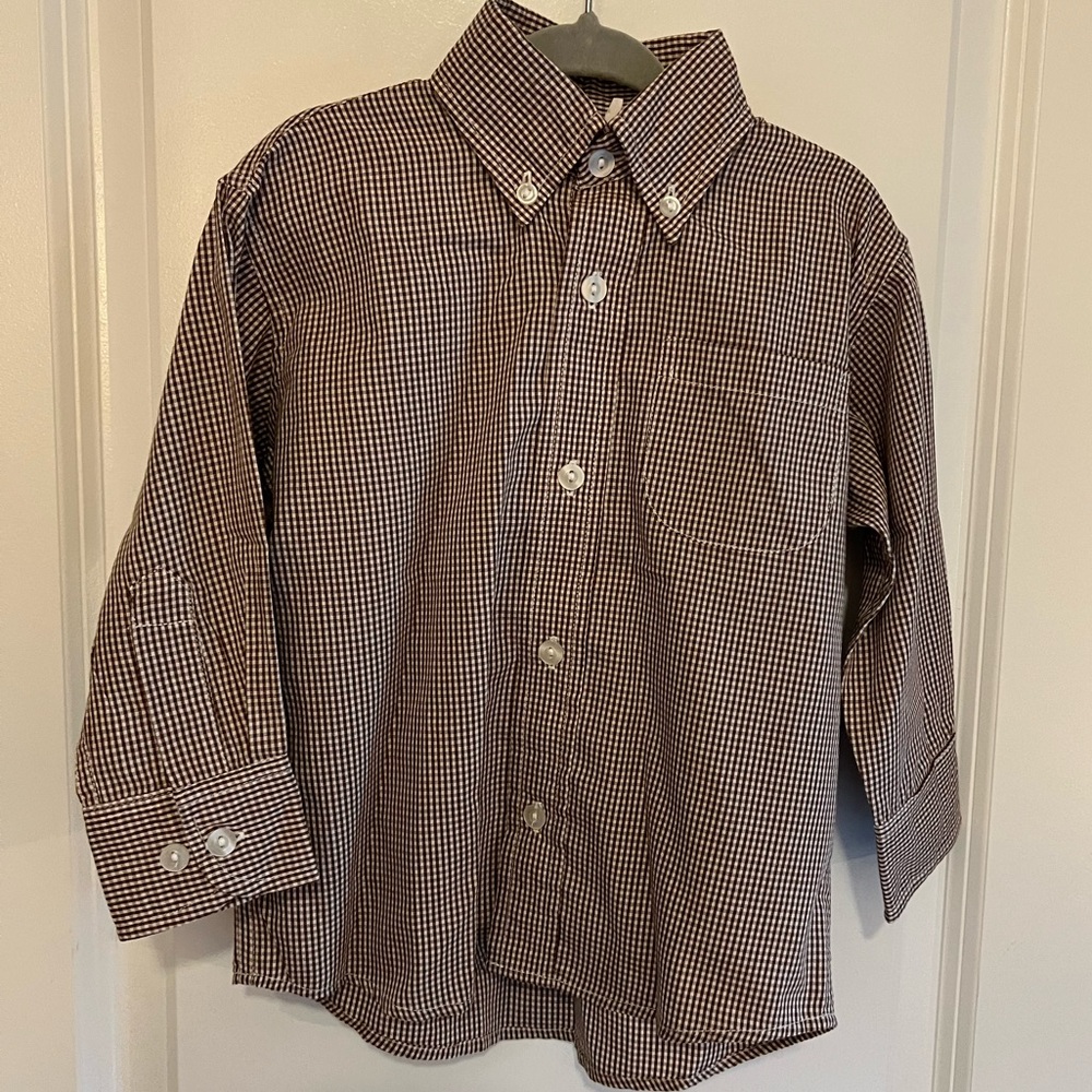 Monday’s Child Brown Gingham Button Down Size 2T